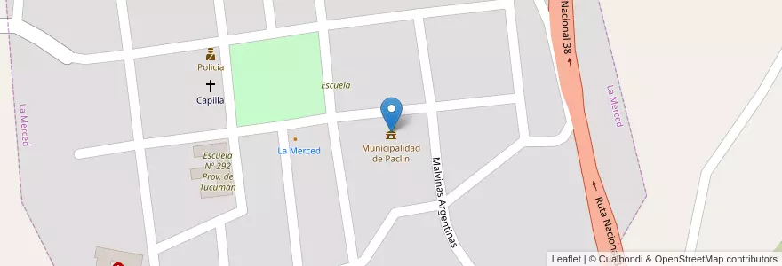 Mapa de ubicacion de Municipalidad de Paclin en 아르헨티나, Catamarca, Departamento Paclín, Municipio De Paclín, La Merced.