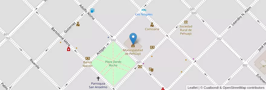 Mapa de ubicacion de Municipalidad de Pehuajó en アルゼンチン, ブエノスアイレス州, Partido De Pehuajó, Pehuajó.