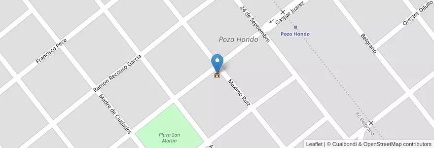 Mapa de ubicacion de Municipalidad de Pozo Hondo en Argentinien, Santiago Del Estero, Departamento Jiménez.