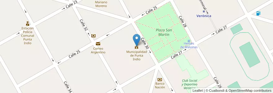 Mapa de ubicacion de Municipalidad de Punta Indio en Argentine, Province De Buenos Aires, Partido De Punta Indio.