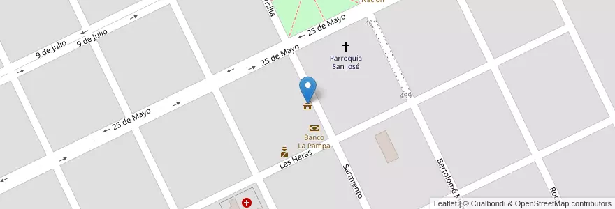 Mapa de ubicacion de Municipalidad de Quemú Quemú en 阿根廷, La Pampa, Departamento Quemú Quemú, Municipio De Quemú Quemú, Quemu Quemu.