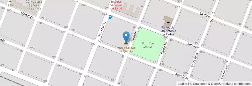 Mapa de ubicacion de Municipalidad de Quitilipi en 아르헨티나, Chaco, Departamento Quitilipi, Municipio De Quitilipi, Quitilipi.