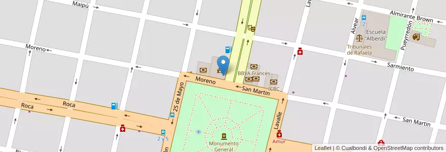 Mapa de ubicacion de Municipalidad de Rafaela en Аргентина, Санта-Фе, Departamento Castellanos, Municipio De Rafaela.