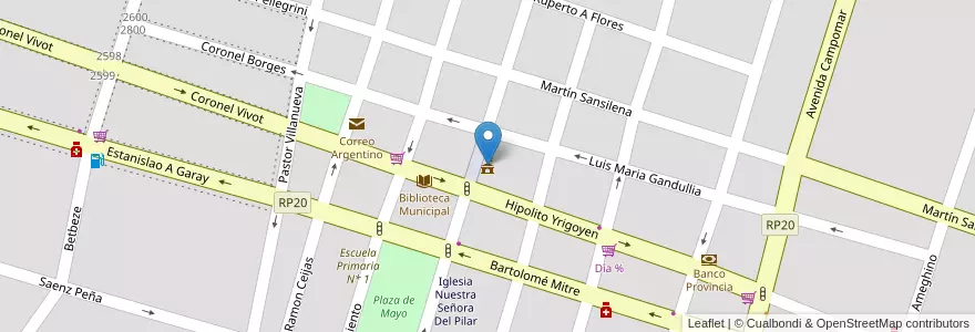 Mapa de ubicacion de Municipalidad de Ranchos en 아르헨티나, 부에노스아이레스주, Partido De General Paz, Ranchos.