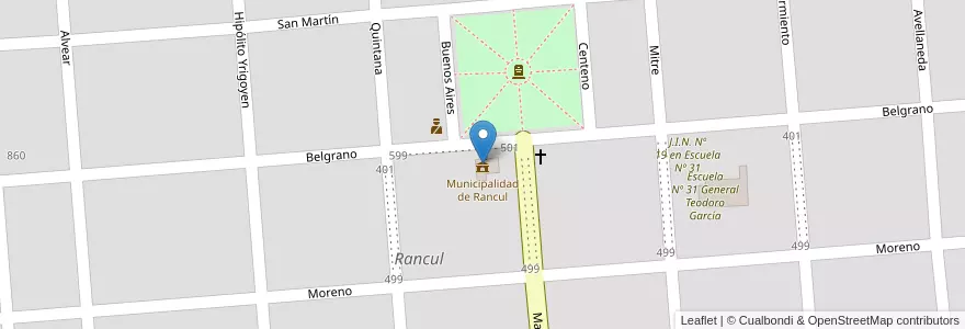 Mapa de ubicacion de Municipalidad de Rancul en Argentinië, La Pampa, Departamento Rancul, Municipio De Rancul.