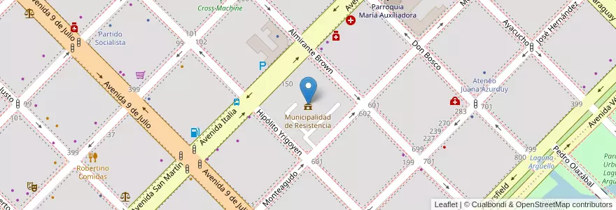 Mapa de ubicacion de Municipalidad de Resistencia en Arjantin, Chaco, Departamento San Fernando, Resistencia, Resistencia.