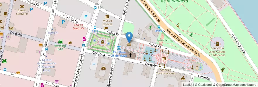 Mapa de ubicacion de Municipalidad de Rosario en Argentine, Santa Fe, Departamento Rosario, Municipio De Rosario, Rosario.