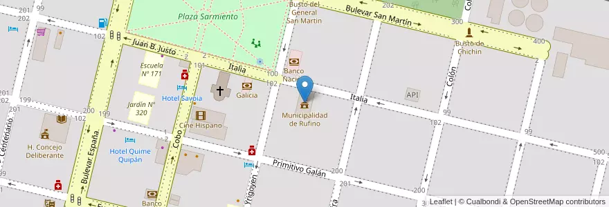 Mapa de ubicacion de Municipalidad de Rufino en الأرجنتين, سانتا في, Departamento General López, Municipio De Rufino.