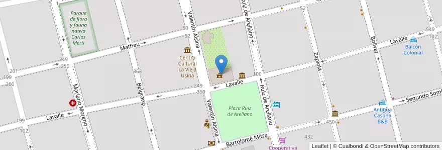 Mapa de ubicacion de Municipalidad de San Antonio de Areco en آرژانتین, استان بوئنوس آیرس, Partido De San Antonio De Areco, San Antonio De Areco.