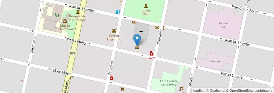 Mapa de ubicacion de Municipalidad de San Carlos Centro en Arjantin, Santa Fe, Departamento Las Colonias, San Carlos Centro, San Carlos Centro.