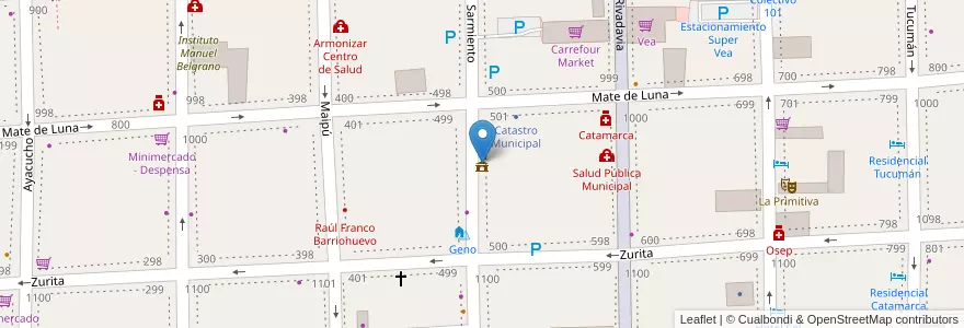 Mapa de ubicacion de Municipalidad de San Fernando del Valle de Catamarca en Argentine, Catamarca, Departamento Capital, Municipio De San Fernando Del Valle De Catamarca, San Fernando Del Valle De Catamarca.