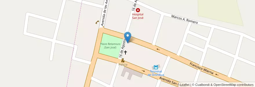 Mapa de ubicacion de Municipalidad de San José en Argentina, Catamarca, Departamento Santa María, Municipio De San José, San José.