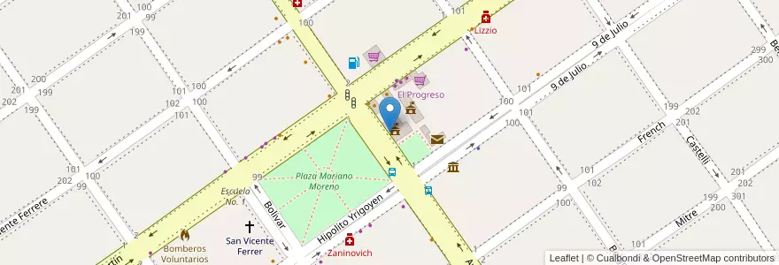 Mapa de ubicacion de Municipalidad de San Vicente en Argentinië, Buenos Aires, Partido De San Vicente.