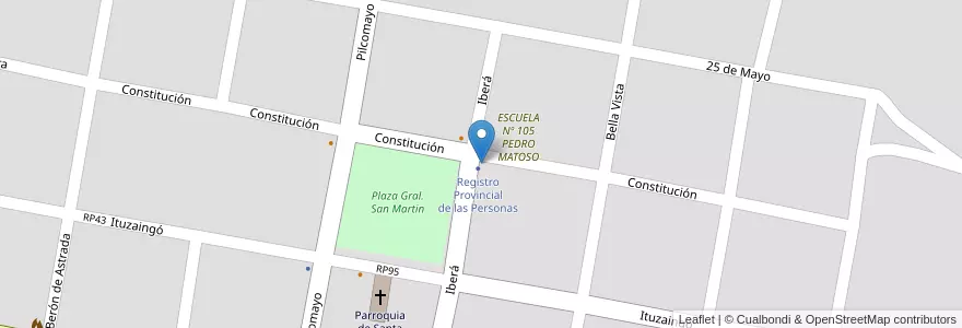 Mapa de ubicacion de Municipalidad de Santa Ana de los Guácaras en Аргентина, Корриентес, Departamento San Cosme, Municipio De Santa Ana.
