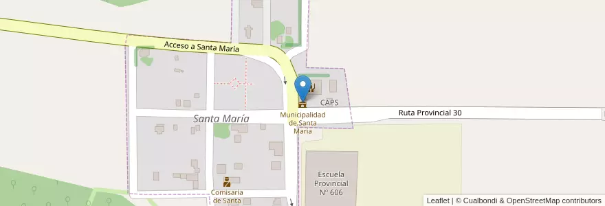 Mapa de ubicacion de Municipalidad de Santa María en Argentinien, Misiones, Departamento Concepción, Municipio De Santa María, Santa María.