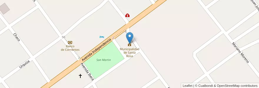 Mapa de ubicacion de Municipalidad de Santa Rosa en Argentine, Corrientes, Departamento Concepción, Municipio De Santa Rosa.