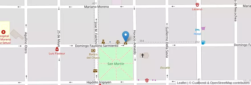 Mapa de ubicacion de Municipalidad de Santa Sylvina en Argentinië, Chaco, Departamento Fray Justo Santa María De Oro, Municipio De Santa Sylvina, Santa Sylvina.