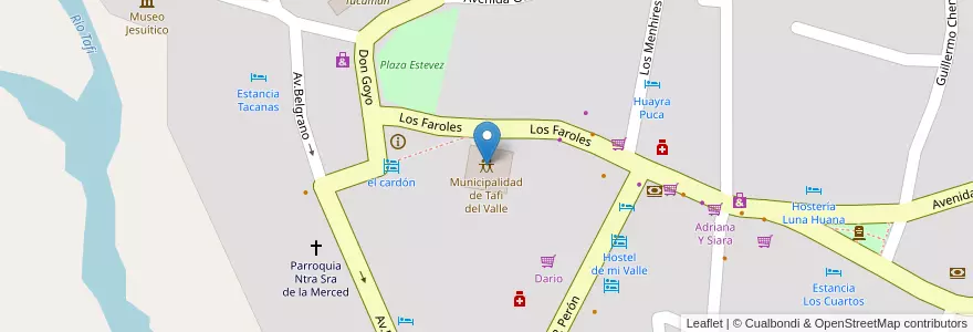Mapa de ubicacion de Municipalidad de Tafi del Valle en アルゼンチン, トゥクマン州, Departamento Tafí Del Valle, Municipio De Tafí Del Valle, Tafí Del Valle.