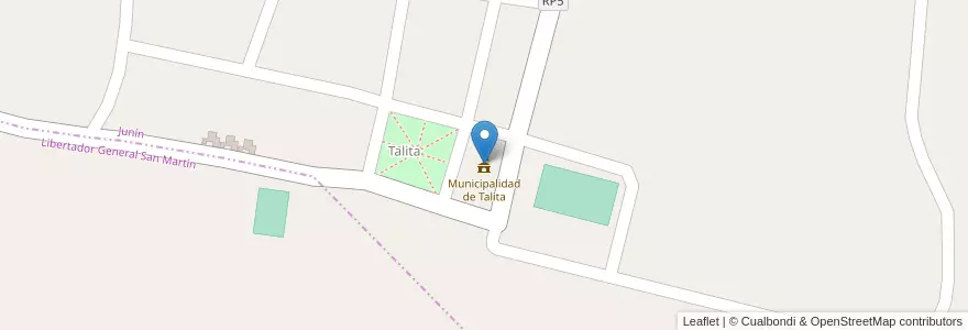 Mapa de ubicacion de Municipalidad de Talita en アルゼンチン, サンルイス州, Junín, Comisión Municipal De Talita.