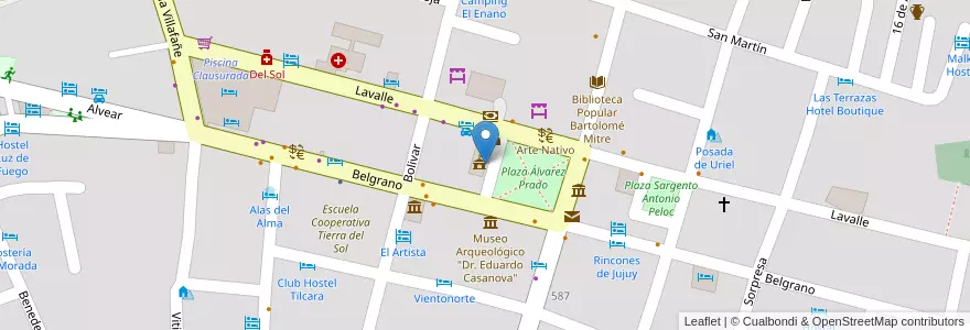 Mapa de ubicacion de Municipalidad de Tilcara en Argentinië, Jujuy, Departamento Tilcara, Municipio De Tilcara.