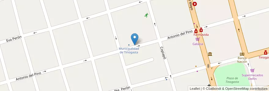 Mapa de ubicacion de Municipalidad de Tinogasta en 아르헨티나, Catamarca, Departamento Tinogasta, Municipio De Tinogasta, Tinogasta.