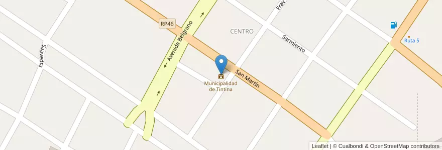 Mapa de ubicacion de Municipalidad de Tintina en アルゼンチン, サンティアゴ・デル・エステロ州, Departamento Moreno.
