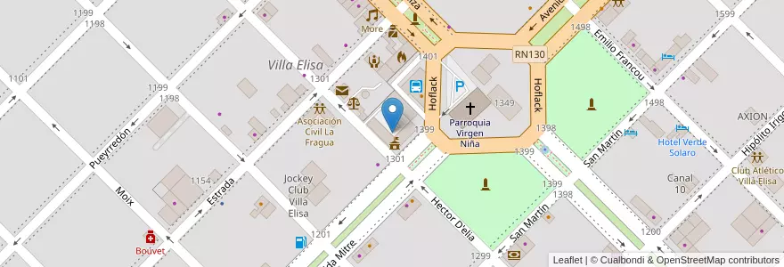 Mapa de ubicacion de Municipalidad de Villa Elisa en Arjantin, Entre Ríos, Departamento Colón, Distrito Segundo, Villa Elisa, Villa Elisa.