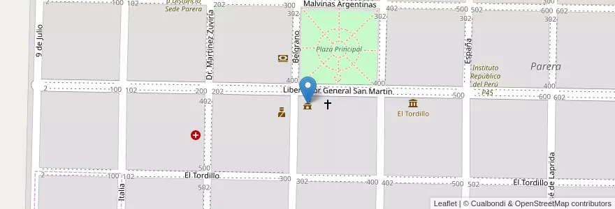 Mapa de ubicacion de Municipalidad de en Argentinië, La Pampa, Departamento Rancul, Municipio De Parera.