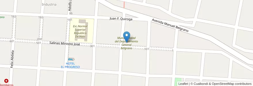 Mapa de ubicacion de Municipalidad del Departamento General Belgrano en 阿根廷, La Rioja, Departamento General Belgrano.