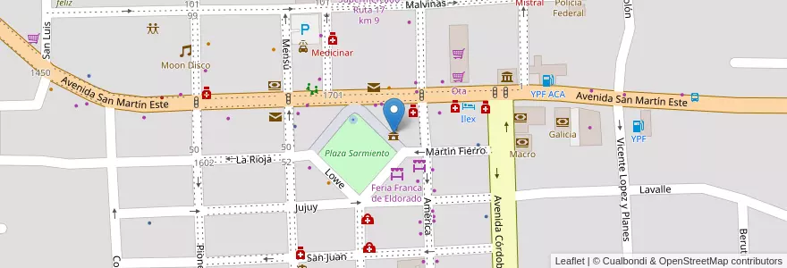 Mapa de ubicacion de Municipalidad Eldorado en Argentina, Misiones, Departamento Eldorado, Municipio De Eldorado, Eldorado.