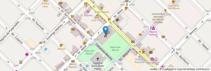 Mapa de ubicacion de Municipalidad General San Martín en Argentina, Buenos Aires, Partido De General San Martín, General San Martín, Villa Lynch.