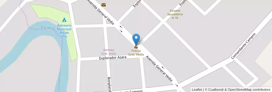 Mapa de ubicacion de Municipalidad Gral. Vedia en Arjantin, Chaco, Departamento Bermejo, Municipio De General Vedia, General Vedia.