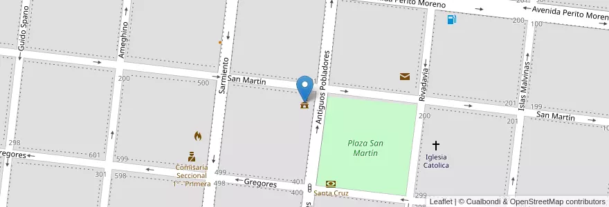 Mapa de ubicacion de Municipalidad Las Heras (trabajo) en Argentine, Chili, Province De Santa Cruz, Las Heras, Deseado, Las Heras.