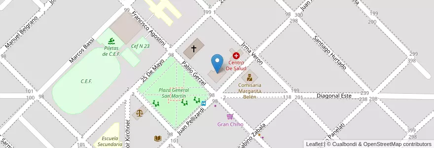 Mapa de ubicacion de Municipalidad Mta Belén en Аргентина, Чако, Departamento Primero De Mayo, Municipio De Margarita Belén, Margarita Belén.
