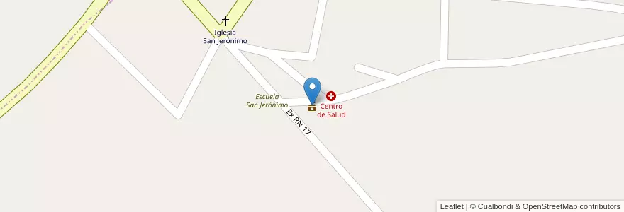 Mapa de ubicacion de Municipalidad San Jerónimo en アルゼンチン, サンルイス州, Juan Martín De Pueyrredón, Comisión Municipal De San Jerónimo.