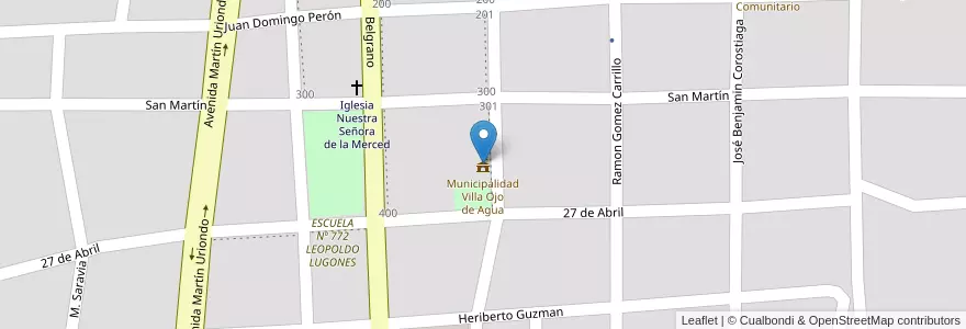 Mapa de ubicacion de Municipalidad Villa Ojo de Agua en Arjantin, Santiago Del Estero, Departamento Ojo De Agua.