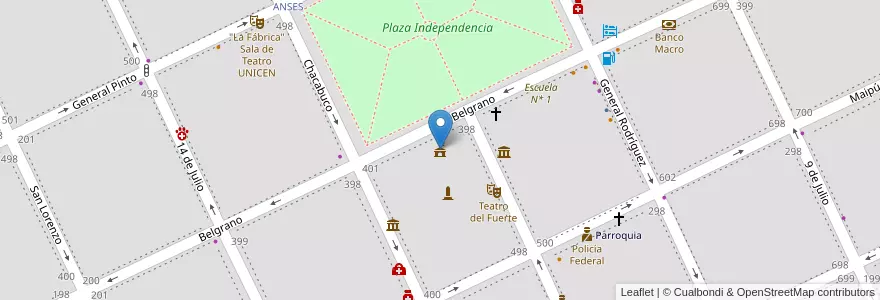 Mapa de ubicacion de Municipalidad y Salón Blanco en Argentina, Buenos Aires, Partido De Tandil, Tandil.