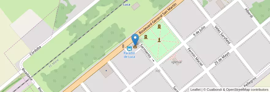 Mapa de ubicacion de Municipaliddad de Luca en 阿根廷, Córdoba, Departamento General San Martín, Pedanía Chazón, Comuna De Luca, Luca.