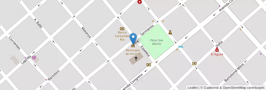 Mapa de ubicacion de Municipio de Victoria en アルゼンチン, エントレ・リオス州, Departamento Victoria, Distrito Corrales, Victoria, Victoria.