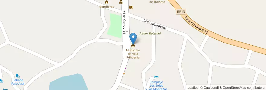 Mapa de ubicacion de Municipio de Villa Pehuenia en 아르헨티나, 칠레, 네우켄주, Departamento Aluminé.