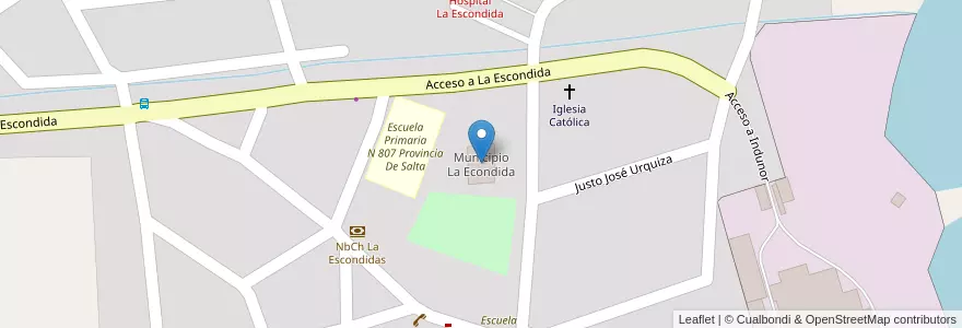 Mapa de ubicacion de Municipio La Econdida en アルゼンチン, チャコ州, Departamento General Dónovan, Municipio De La Escondida, La Escondida.