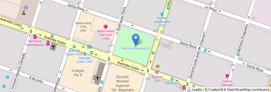 Mapa de ubicacion de Musa Farmaceutica en Argentinien, Provinz Córdoba, Departamento Capital, Pedanía Capital, Córdoba, Municipio De Córdoba.