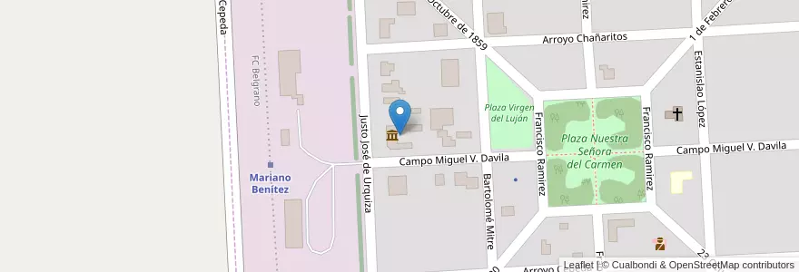 Mapa de ubicacion de Museo Batalla de Cepeda en Argentinië, Buenos Aires, Partido De Pergamino, Mariano Benítez.