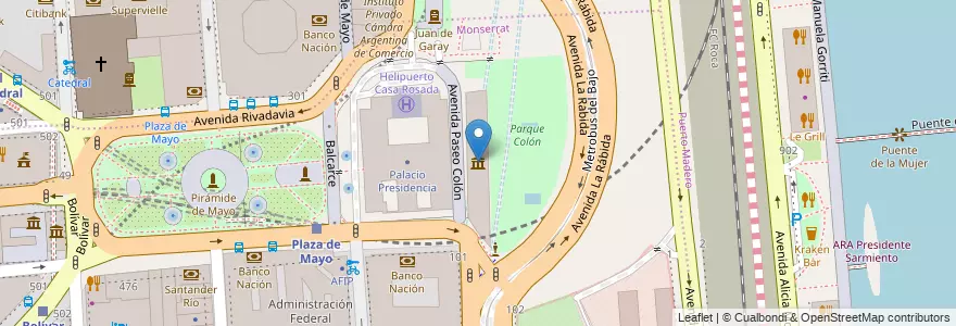 Mapa de ubicacion de Museo Casa Rosada, Montserrat en 阿根廷, Ciudad Autónoma De Buenos Aires, Comuna 1, 布宜诺斯艾利斯.