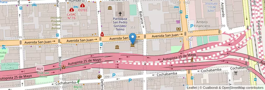 Mapa de ubicacion de Museo de Arte Contemporáneo de Buenos Aires, San Telmo en Argentine, Ciudad Autónoma De Buenos Aires, Comuna 1, Buenos Aires.