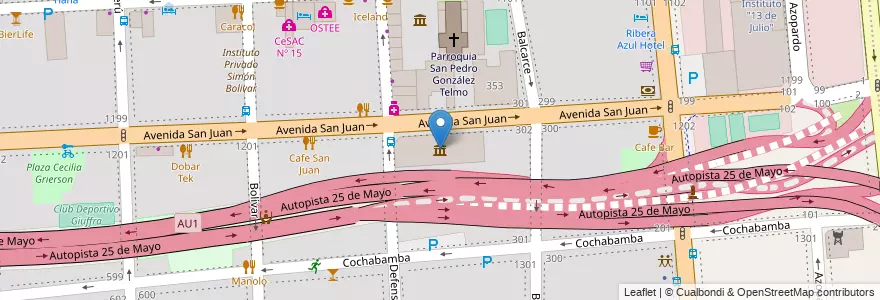 Mapa de ubicacion de Museo de Arte Moderno de Buenos Aires, San Telmo en アルゼンチン, Ciudad Autónoma De Buenos Aires, Comuna 1, ブエノスアイレス.