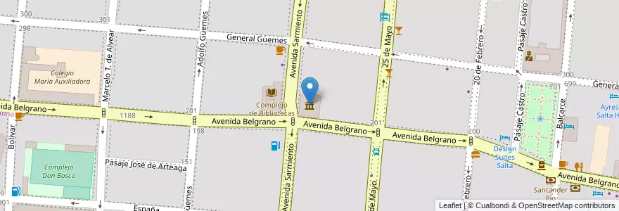 Mapa de ubicacion de Museo de Bellas Artes en アルゼンチン, サルタ州, Capital, Municipio De Salta, Salta.