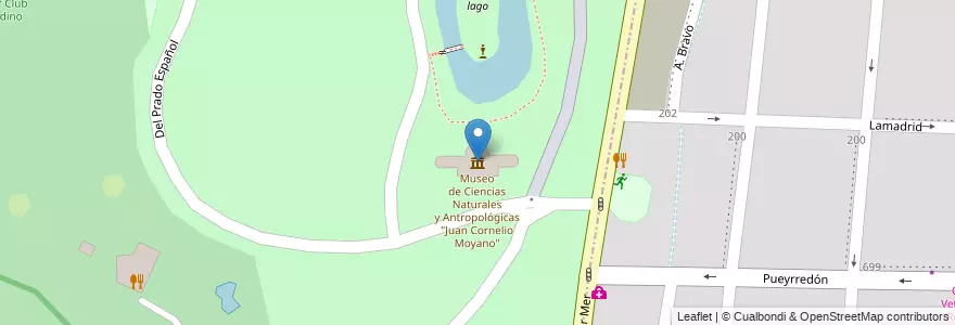 Mapa de ubicacion de Museo de Ciencias Naturales y Antropológicas "Juan Cornelio Moyano" en Argentinien, Chile, Mendoza, Departamento Capital, Sección 9ª Parque General San Martín, Ciudad De Mendoza.
