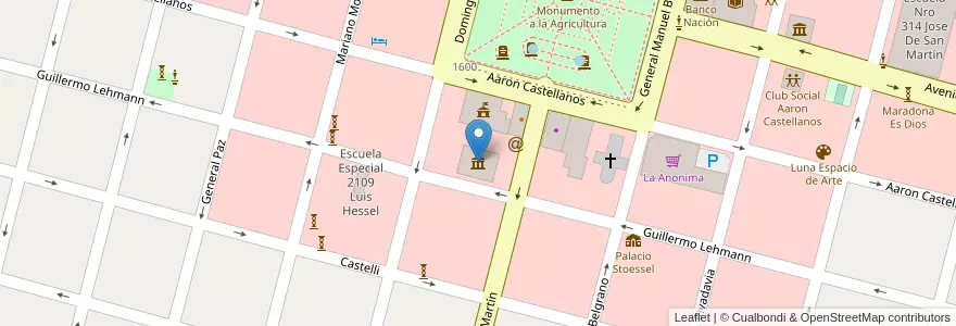 Mapa de ubicacion de Museo de la Colonización en Argentinien, Santa Fe, Departamento Las Colonias, Municipio De Esperanza, Esperanza.