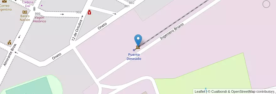 Mapa de ubicacion de Museo de la Estacion Ferroviaria en الأرجنتين, محافظة سانتا كروز, Deseado, Puerto Deseado.